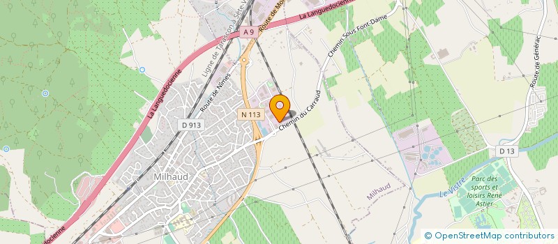 localisation de l'entreprise BENNES 30 SARL  MILHAUD