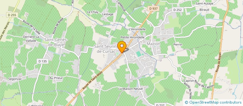 localisation de l'entreprise BENOIST-MOTTEZ à SAINT-SEURIN-DE-CURSAC