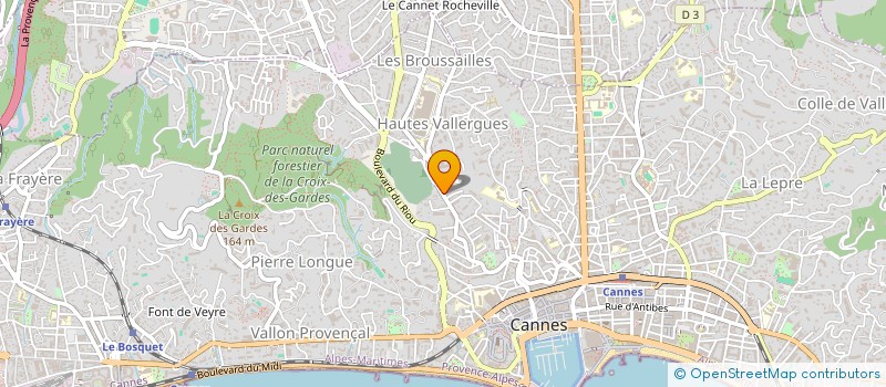 localisation de l'entreprise BENVENUTI F ET CH à CANNES
