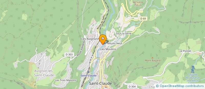 localisation de l'entreprise BERAT CARRELAGE à SAINT-CLAUDE