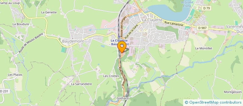 localisation de l'entreprise BERGER FERMETURES ET MENUISERIES à LA CLAYETTE
