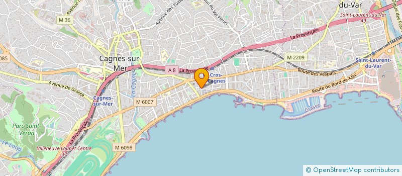 localisation de l'entreprise BERNARD BONNAMOUR ORGANISATION VOYAGES à CAGNES-SUR-MER