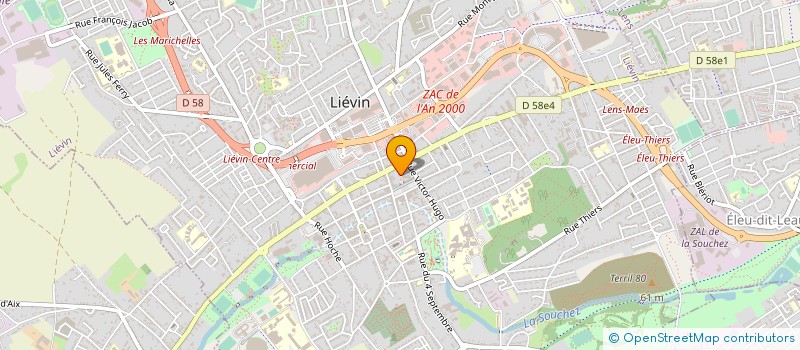 localisation de l'entreprise BERNARD COUVERTURES à LIEVIN
