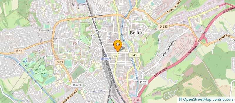 localisation de l'entreprise BERNARD MISTRE REGNIER ET ASSOCIES à BELFORT