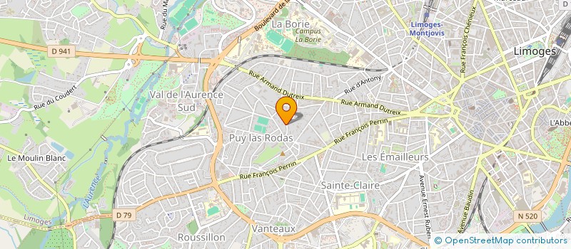 localisation de l'entreprise BERNARDAUD à LIMOGES