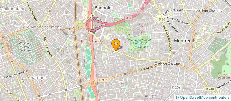 localisation de l'entreprise BERNET GILBERT à BAGNOLET