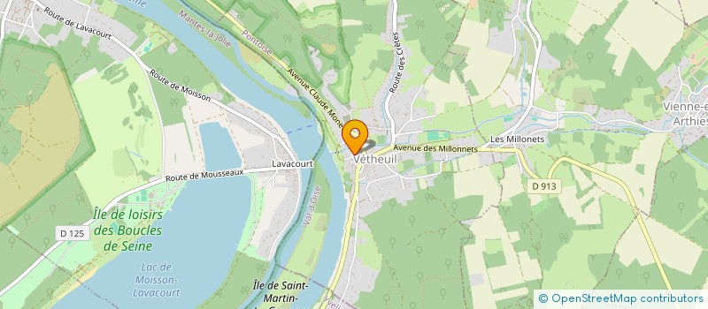 localisation de l'entreprise BERTHOLLET PLOMBERIE & CHAUFFAGE  VETHEUIL