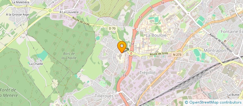 localisation de l'entreprise BERTHOUT - MOFID - MENEROUX - BOURGEOT à BESANCON