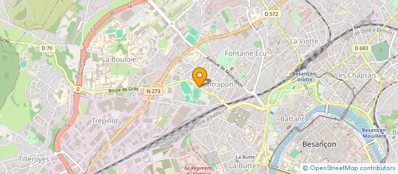localisation de l'entreprise BESANCON RACING CLUB FOOTBALL SASP  BESANCON