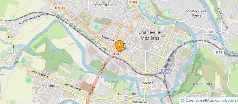localisation de l'entreprise BET CHAMPEAUX (BUREAU D'ETUDES TECHNIQUES) à CHARLEVILLE-MEZIERES