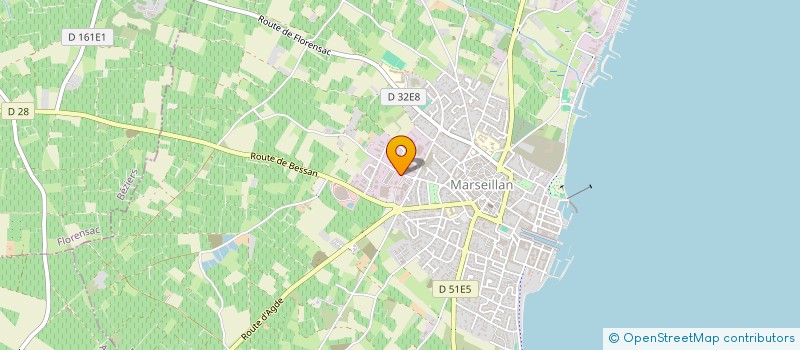 localisation de l'entreprise BETDF-SUD à MARSEILLAN