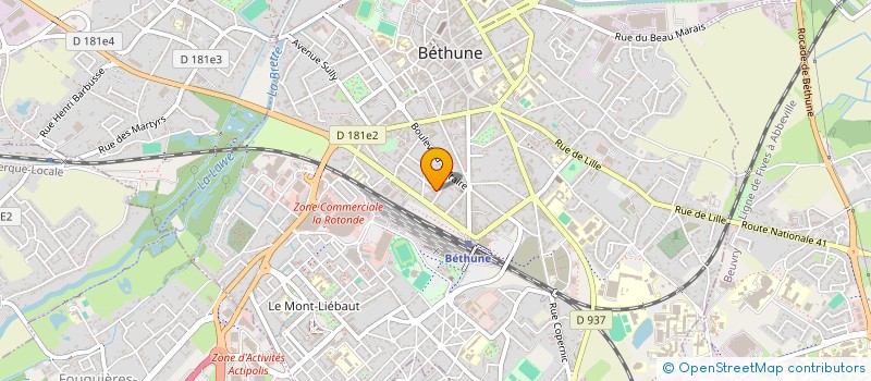 localisation de l'entreprise BETHUNE ATHLETISME à BETHUNE