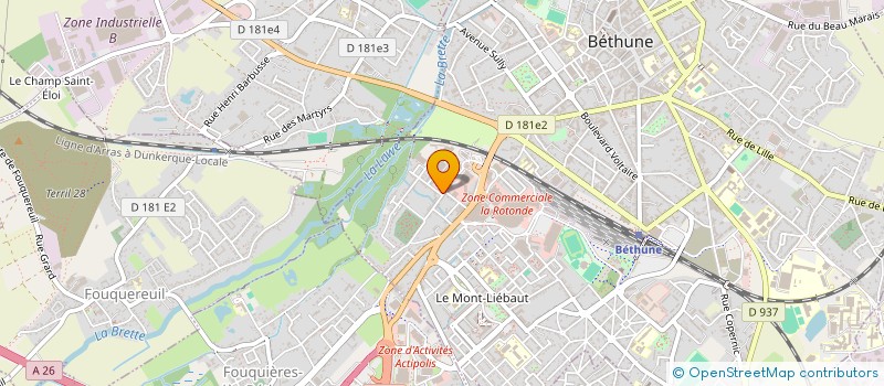 localisation de l'entreprise BETHUNE CYCLES à BETHUNE