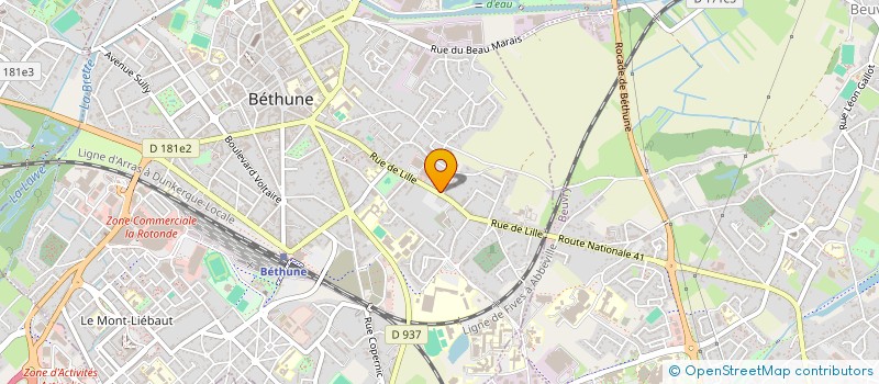 localisation de l'entreprise BETHUNE LAVAGE à BETHUNE