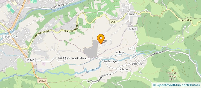 localisation de l'entreprise BETON DISTRI 46 à GLANES