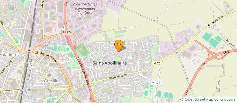 localisation de l'entreprise BETON ET DECOR à SAINT-APOLLINAIRE