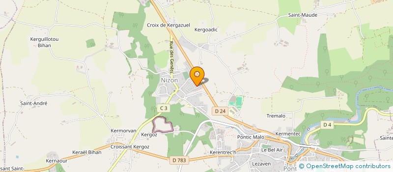 localisation de l'entreprise BEVAN MAT  PONT-AVEN