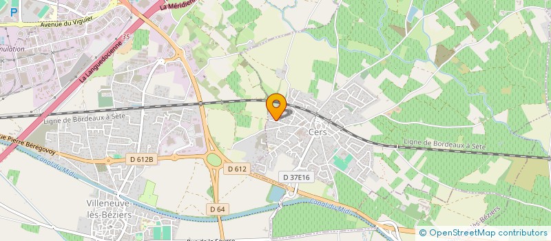 localisation de l'entreprise BEZIERS TOITURES à VILLENEUVE-LES-BEZIERS