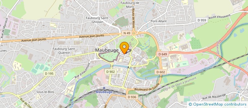 localisation de l'entreprise BF FENETRES à MAUBEUGE