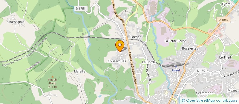localisation de l'entreprise BF IMMOBILIER à USSEL