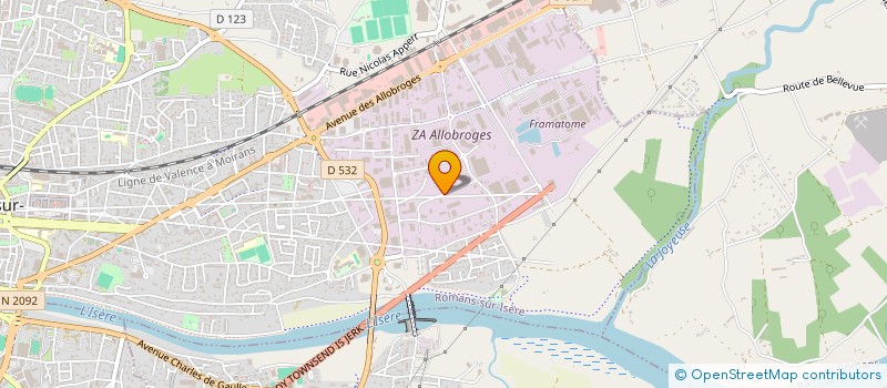 localisation de l'entreprise BG PARTICIPATION à ROMANS-SUR-ISERE