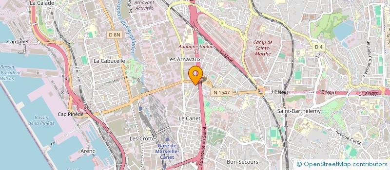 localisation de l'entreprise BGA AUTOMOBILES à MARSEILLE