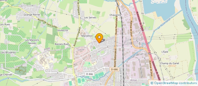 localisation de l'entreprise BGS AUTOMOBILE  ARNAS