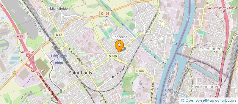 localisation de l'entreprise BH DIFFUSION  HUNINGUE