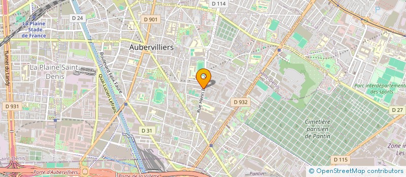 localisation de l'entreprise BH TRANSPORTS à AUBERVILLIERS