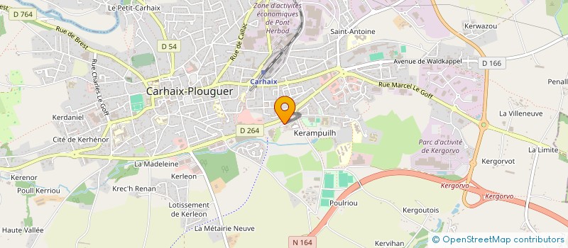 localisation de l'entreprise BH TRANSPORTS à CARHAIX-PLOUGUER