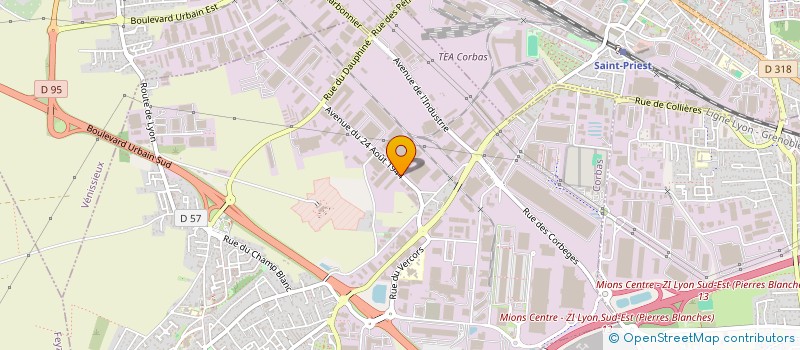 localisation de l'entreprise BHI 82 à CORBAS