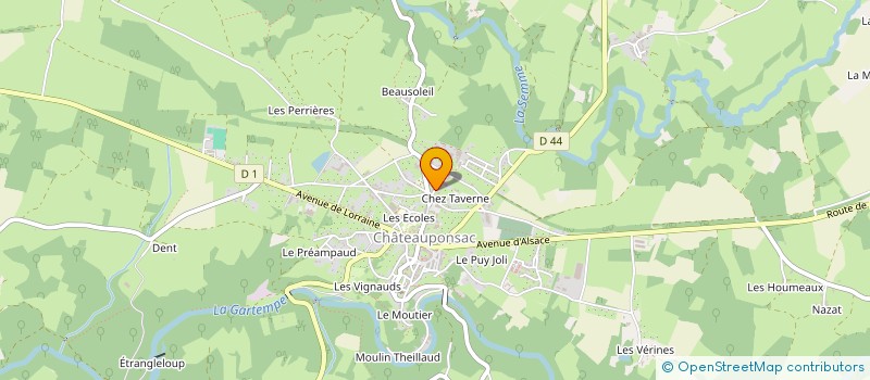 localisation de l'entreprise BIAUSSAT YVES ET TEXIER FRANCOIS à CHATEAUPONSAC