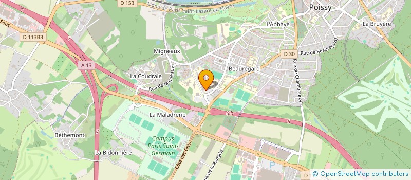 localisation de l'entreprise BIBLIOTHEQUE DES MALADES DU CENTRE HOSPITALIER INTERCOMMUNAL DE POISSY  POISSY