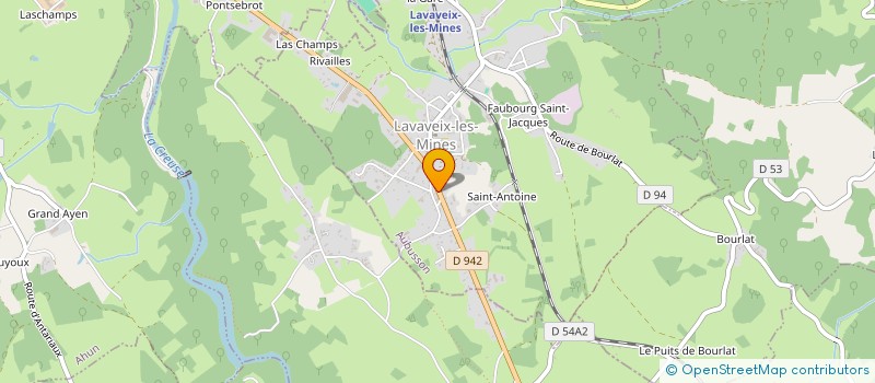 localisation de l'entreprise BIDET SARL à LAVAVEIX-LES-MINES