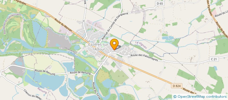 localisation de l'entreprise BIDOUET à CAZERES-SUR-L'ADOUR