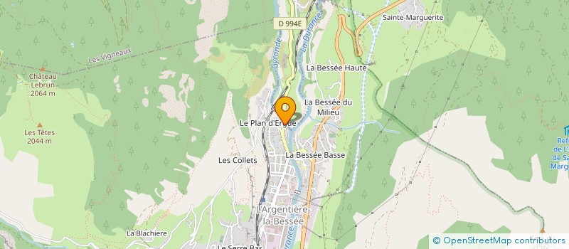 localisation de l'entreprise BIEN-ETRE EN ECRINS  L'ARGENTIERE-LA-BESSEE