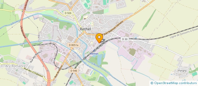 localisation de l'entreprise BIERES & CIE à RETHEL