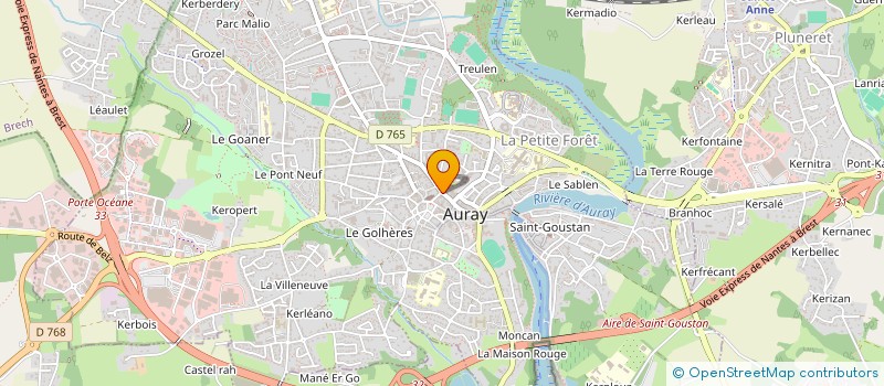 localisation de l'entreprise BIJOUTERIE GUERINEAU à AURAY