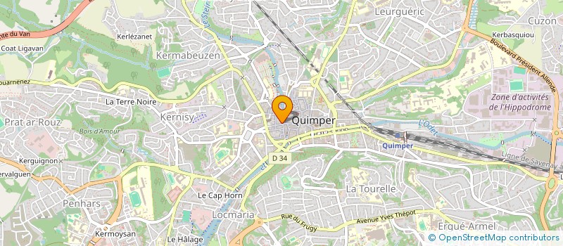 localisation de l'entreprise BIJOUTERIE MILOU-HENTIC à QUIMPER