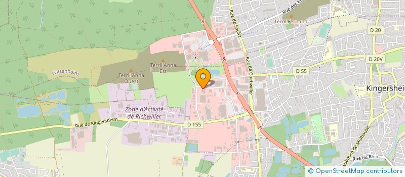 localisation de l'entreprise BILD RESEAUX LUMIERE  KINGERSHEIM