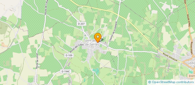 localisation de l'entreprise BILLANGE J.M. BTP  SAINT-JEAN-DE-SERRES