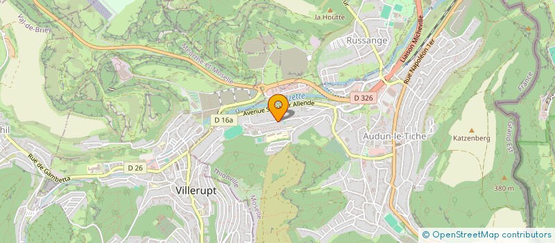 localisation de l'entreprise BILLARD CLUB AUDUN LE TICHE/VILLERUPT  AUDUN-LE-TICHE