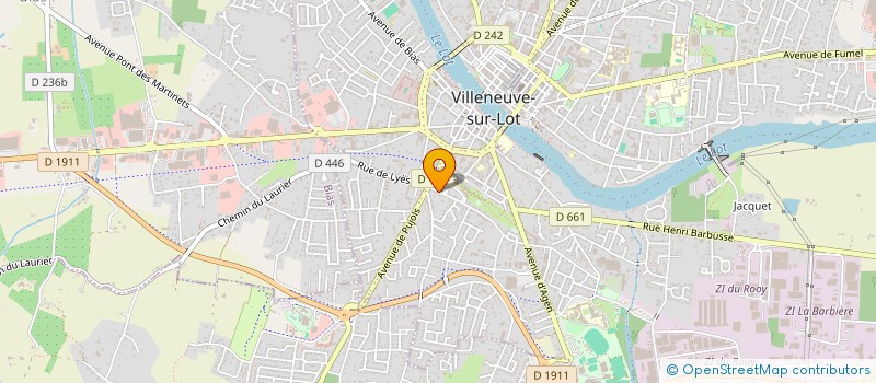 localisation de l'entreprise BILLARD CLUB DE LA VALLEE DU LOT  VILLENEUVE SUR LOT