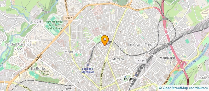 localisation de l'entreprise BILROC à LIMOGES