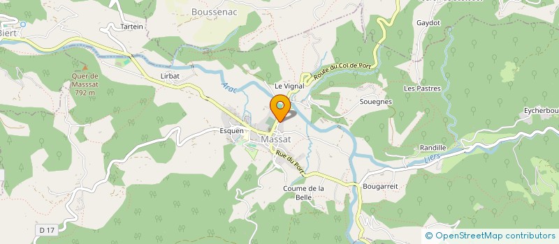 localisation de l'entreprise BIM (BRASSERIE INTERNATIONALE DE MASSAT) à MASSAT