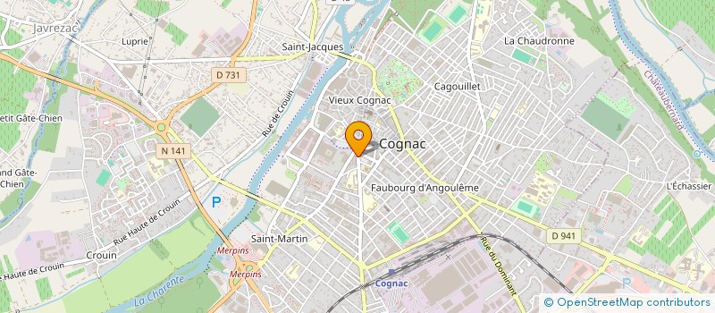 localisation de l'entreprise BIO JARNAC à COGNAC