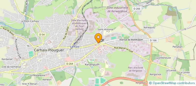 localisation de l'entreprise BIOCOOP DOUAR NEVEZ à CARHAIX-PLOUGUER
