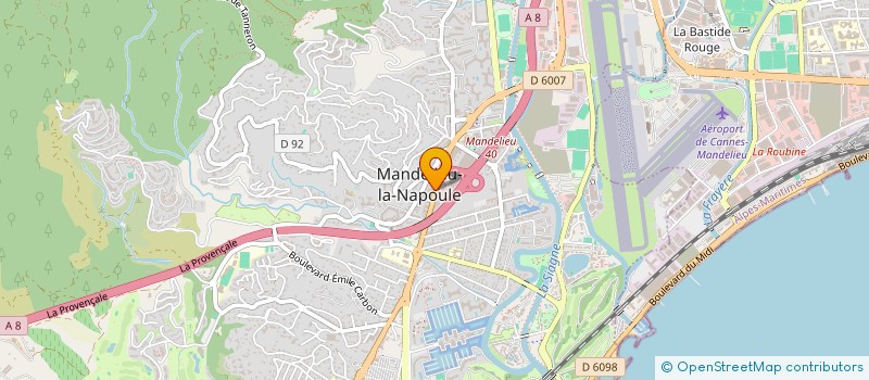 localisation de l'entreprise BIOGROUP COTE D'AZUR à MANDELIEU-LA-NAPOULE