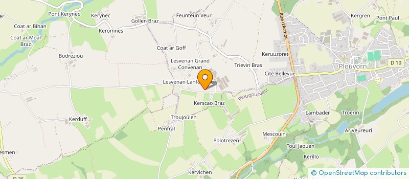localisation de l'entreprise BIOMASSE ENERGIE DU LEON à PLOUVORN