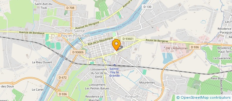 localisation de l'entreprise BIONYSOS 2000 à SAINTE-FOY-LA-GRANDE